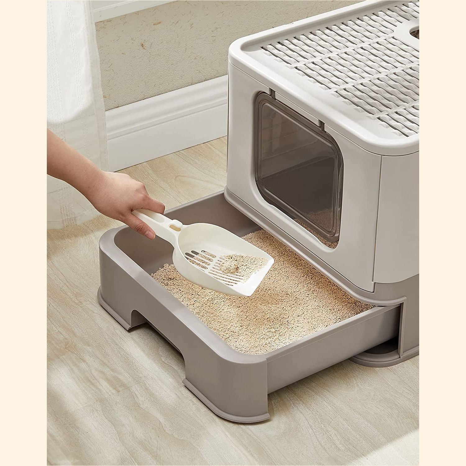 Covered Cat Litter Box - Plastic - Hidden