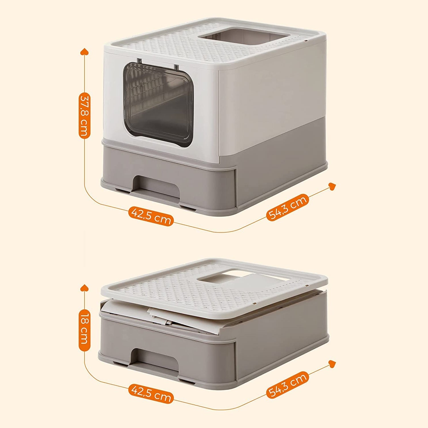 Covered Cat Litter Box - Plastic - Hidden