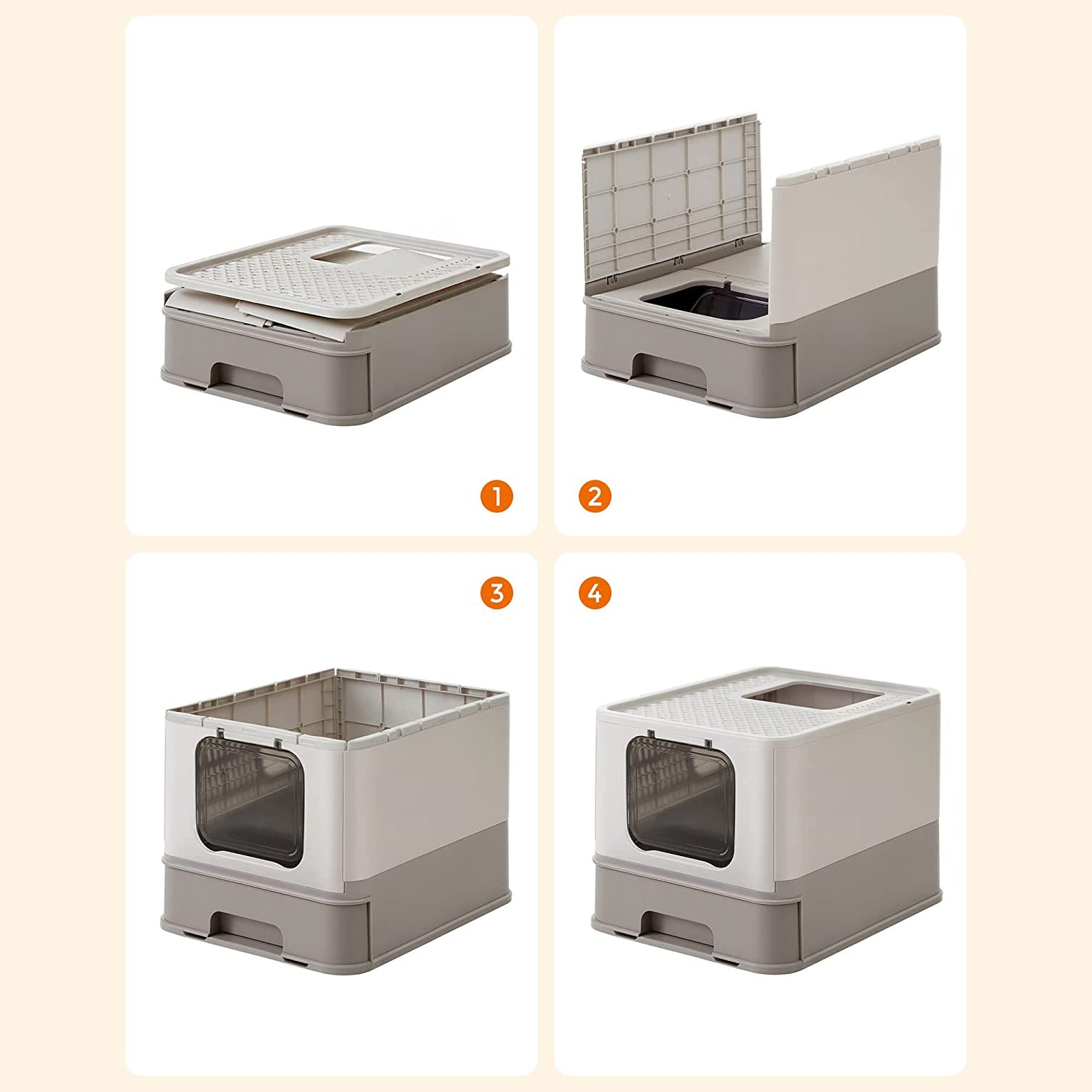 Covered Cat Litter Box - Plastic - Hidden