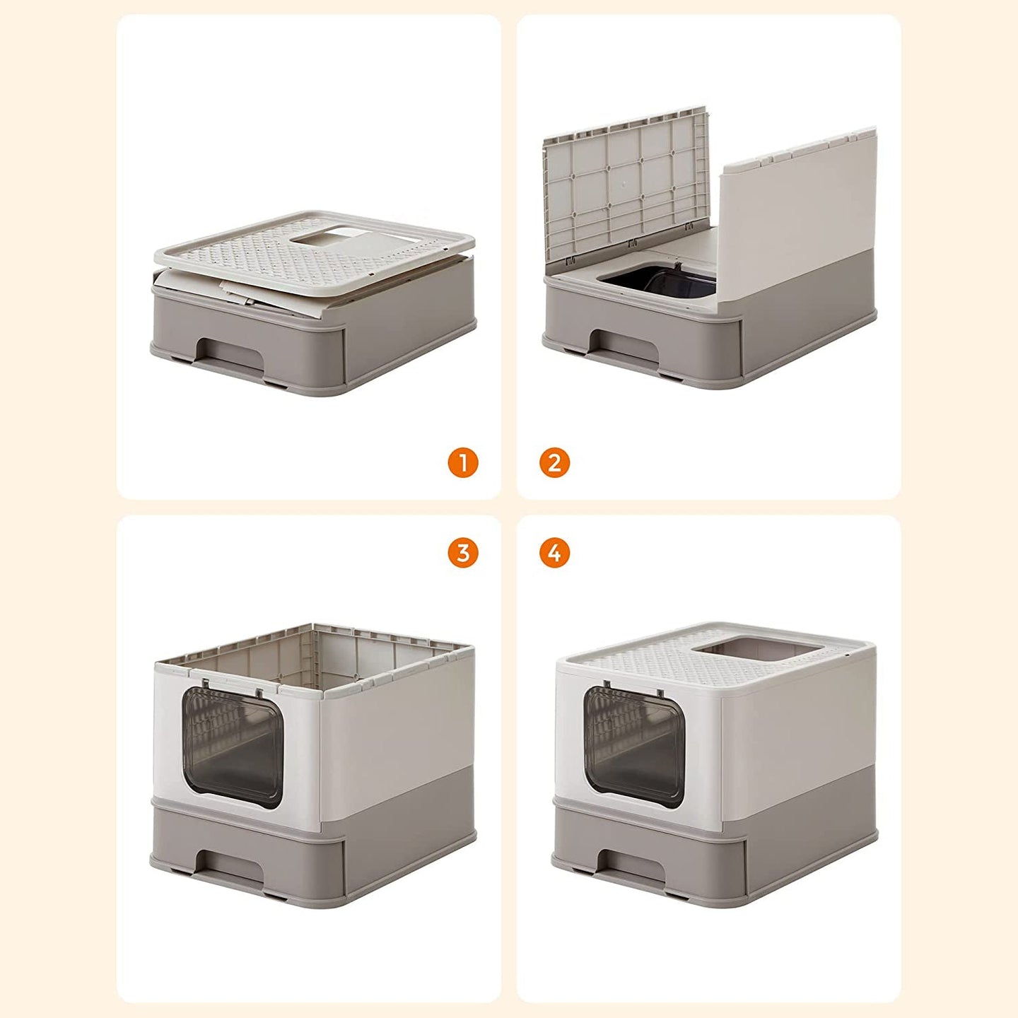 Covered Cat Litter Box - Plastic - Hidden