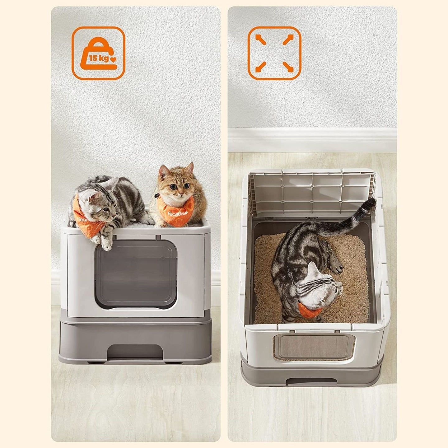 Covered Cat Litter Box - Plastic - Hidden