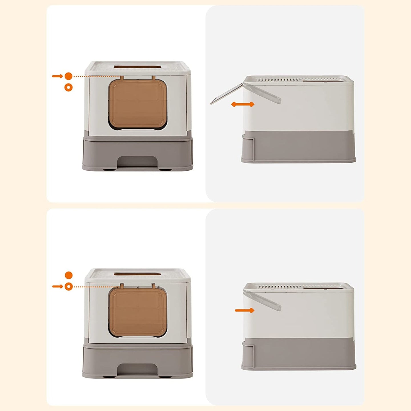 Covered Cat Litter Box - Plastic - Hidden