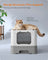 Cat Litter Box - Wood - Dark Brown - Hidden Design with Slide-Out Tray and Accessories