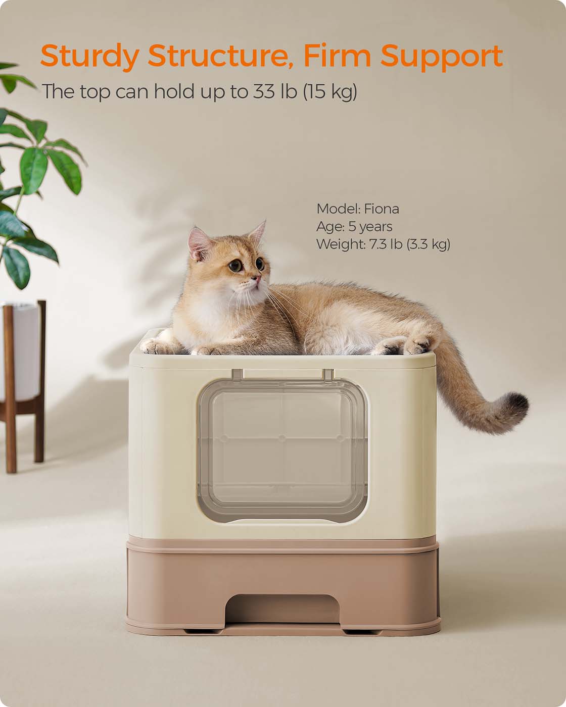 Hidden Cat Litter Box - Plastic - Neutral Color