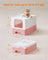 Hidden Cat Litter Box - Wood - Jelly Pink and White - Spacious with Slide-Out Tray and Hood