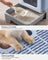 Hidden Cat Litter Box - MDF - Pale Blue and Grey - Spacious with Slide-Out Tray and Hood