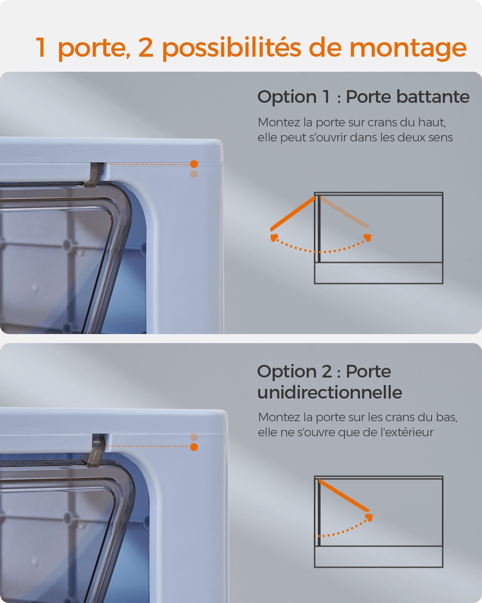 Hidden Cat Litter Box - MDF - Pale Blue and Grey - Spacious with Slide-Out Tray and Hood