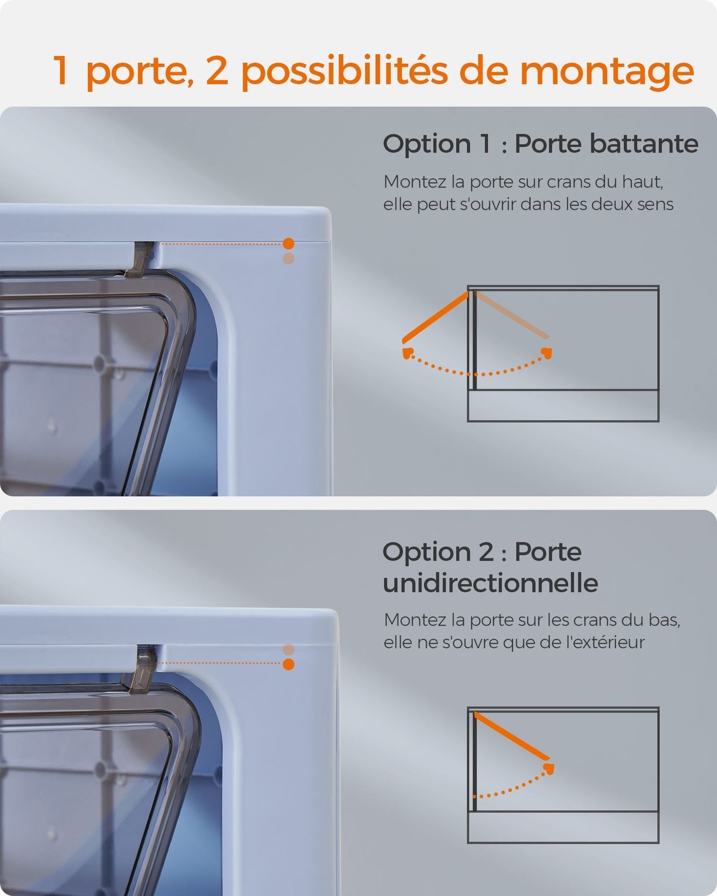 Hidden Cat Litter Box - MDF - Pale Blue and Grey - Spacious with Slide-Out Tray and Hood
