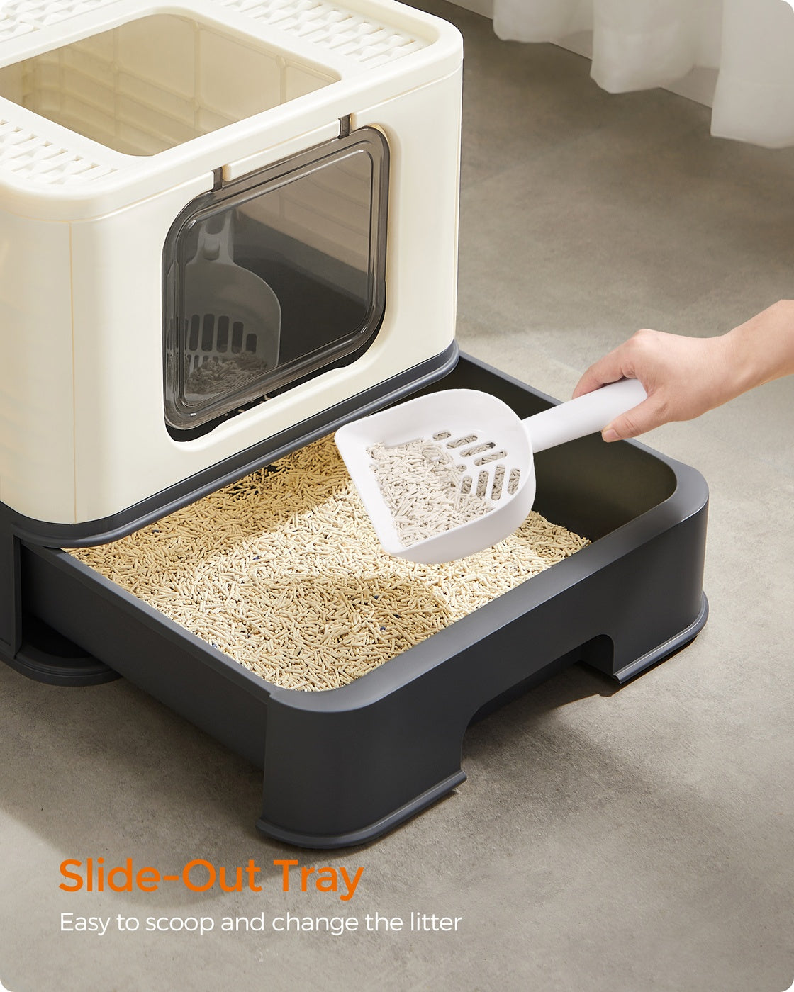 Large Cat Litter Tray - Plastic - Hidden Design