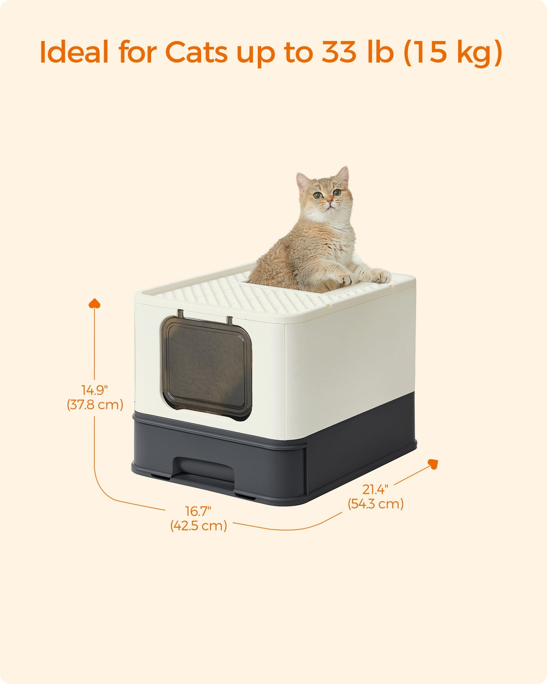 Large Cat Litter Tray - Plastic - Hidden Design
