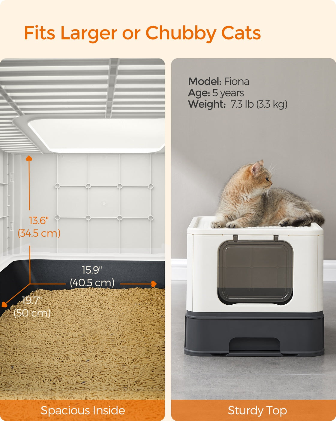 Large Cat Litter Tray - Plastic - Hidden Design