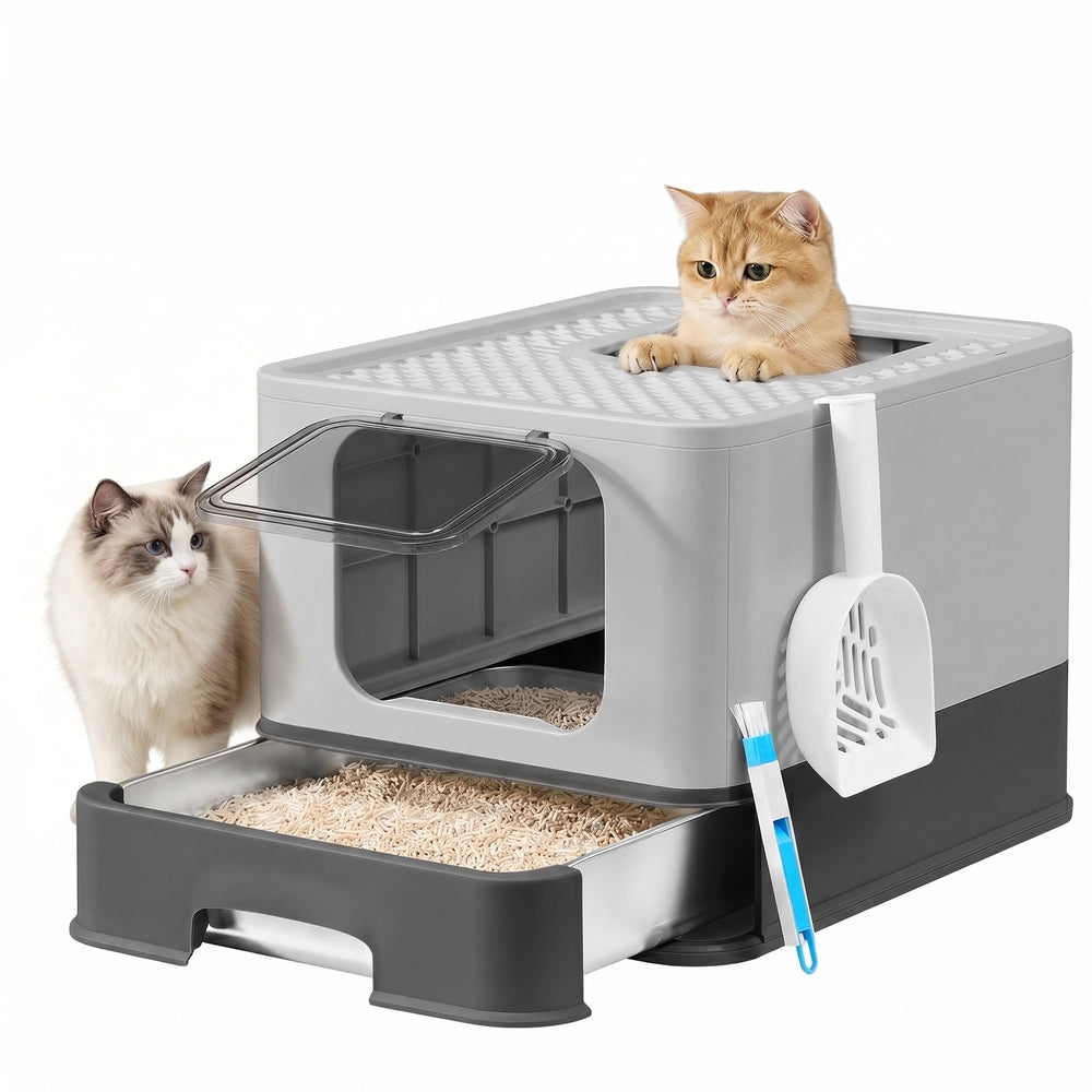 Cat Litter Box - Ink Black - 54.3 x 42.5 x 37.8 cm