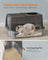 Enclosed Cat Litter Box - Stainless Steel - Dove Grey - XL Leak-Proof Design with Flip Lid and Scoop