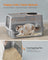 Enclosed Cat Litter Box - Stainless Steel - Dove Grey - XL with Flip Lid and Leak-Proof Design