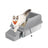High Sided Cat Litter Box - Stainless Steel - Dove Grey - Includes Step