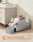 High Sided Cat Litter Box - Stainless Steel - Dove Grey - Includes Step