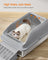 High Sided Cat Litter Box - Stainless Steel - Dove Grey - Includes Step
