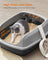 Open Top Litter Box - Plastic - Slate Grey - High Sided with Scoop for Large Cats and Kittens