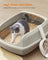 Open Top Litter Box - Plastic - Slate Grey - High Sided with Scoop for Large Cats and Kittens