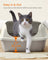 Open Top Litter Box - Plastic - Slate Grey - High Sided with Scoop for Large Cats and Kittens