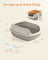Open Top Litter Box - Plastic - Slate Grey - High Sided with Scoop for Large Cats and Kittens