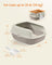 Open Top Litter Box - Plastic - Slate Grey - High Sided with Scoop for Large Cats and Kittens
