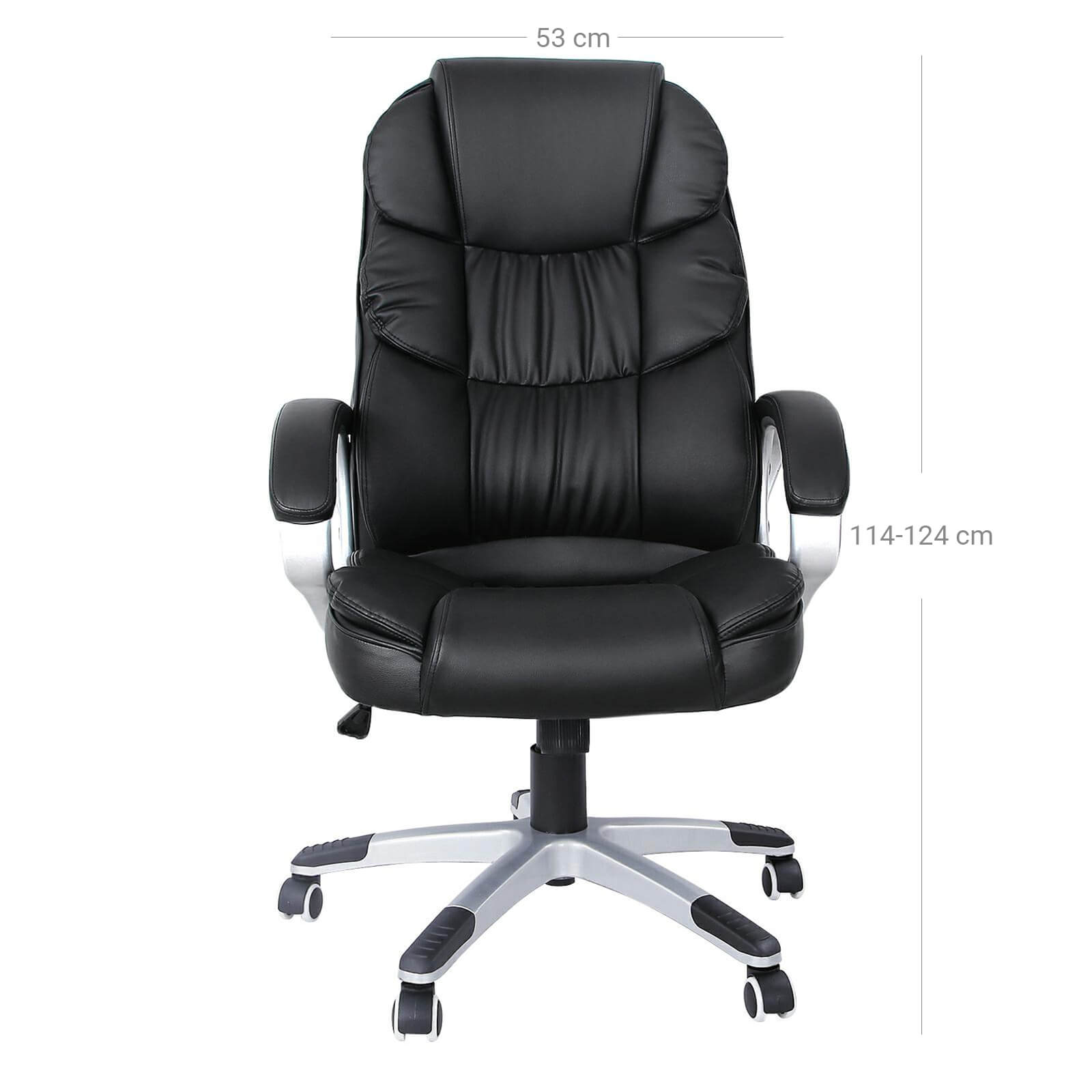 Executive Swivel Chair - PU Leather - Black - High Back with Tilt Function