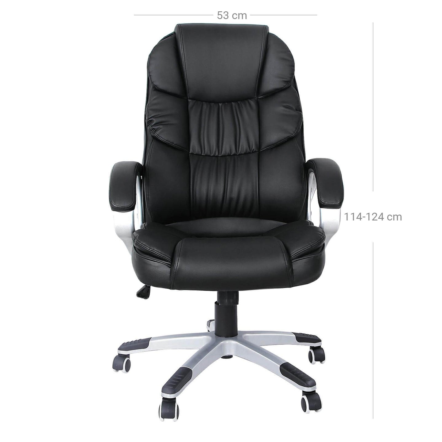 Executive Swivel Chair - PU Leather - Black - High Back with Tilt Function