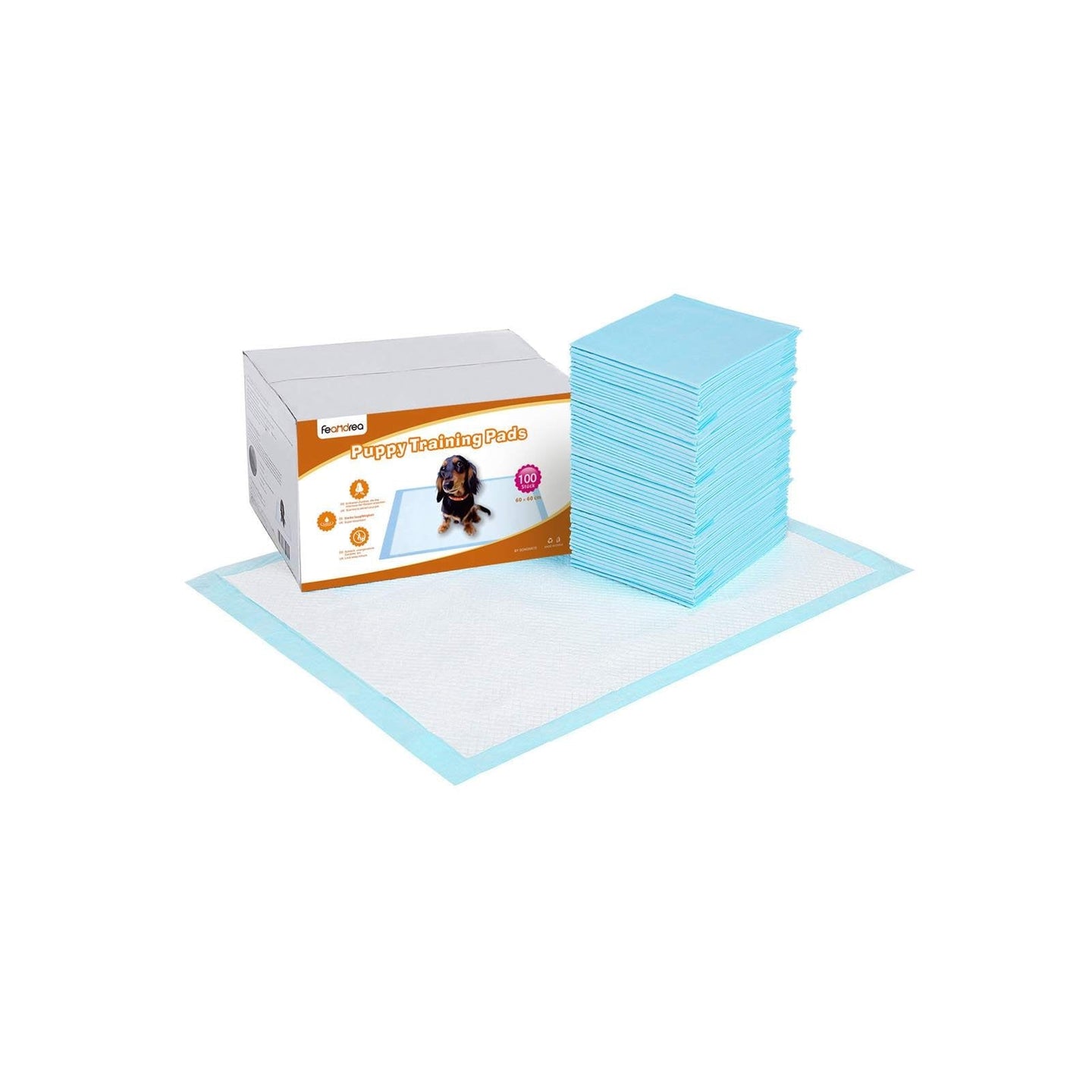 Pet Training Pads - Pack of 100, 60 x 60 cm - White - Super-Absorbent