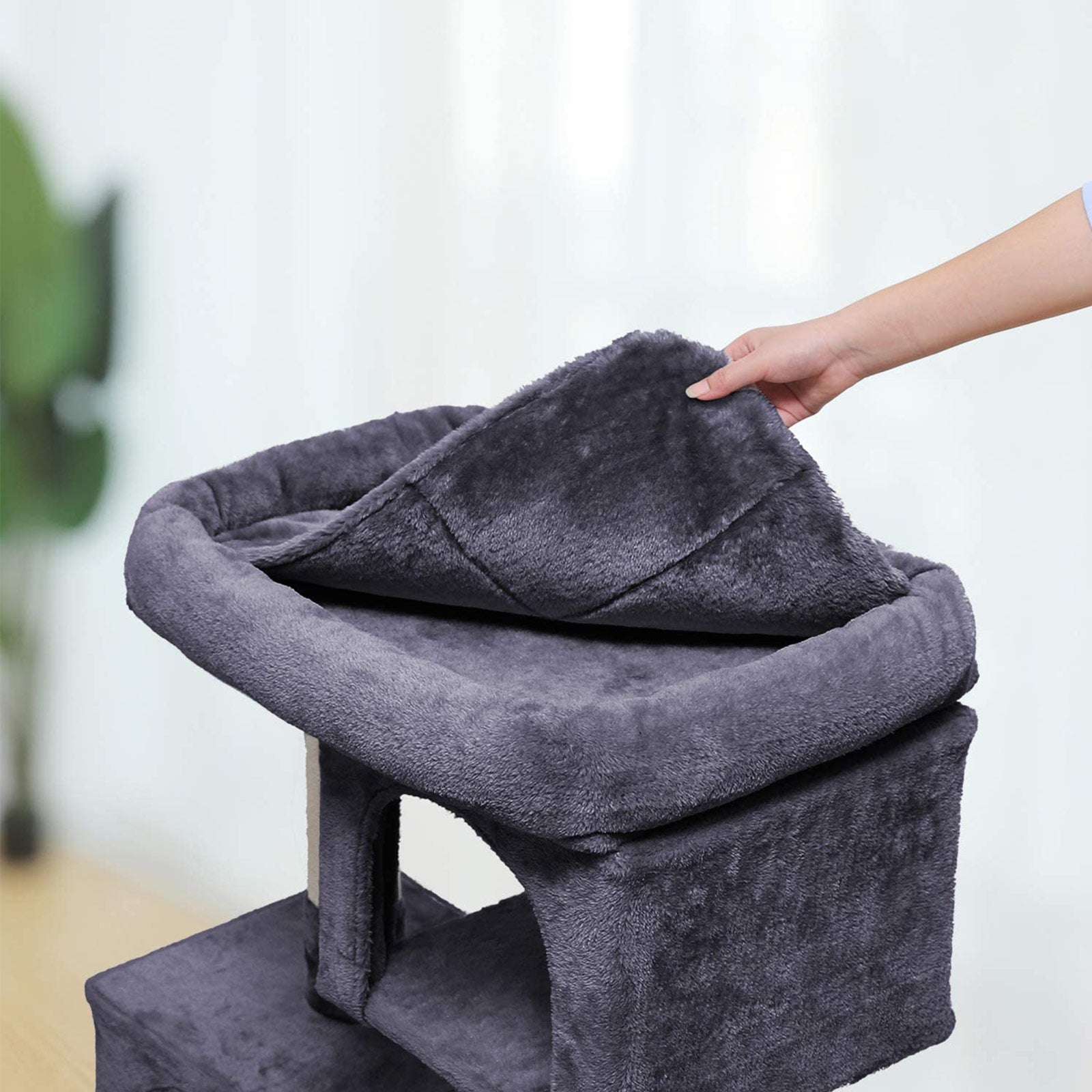 Cat Tree - Light Grey - Plush