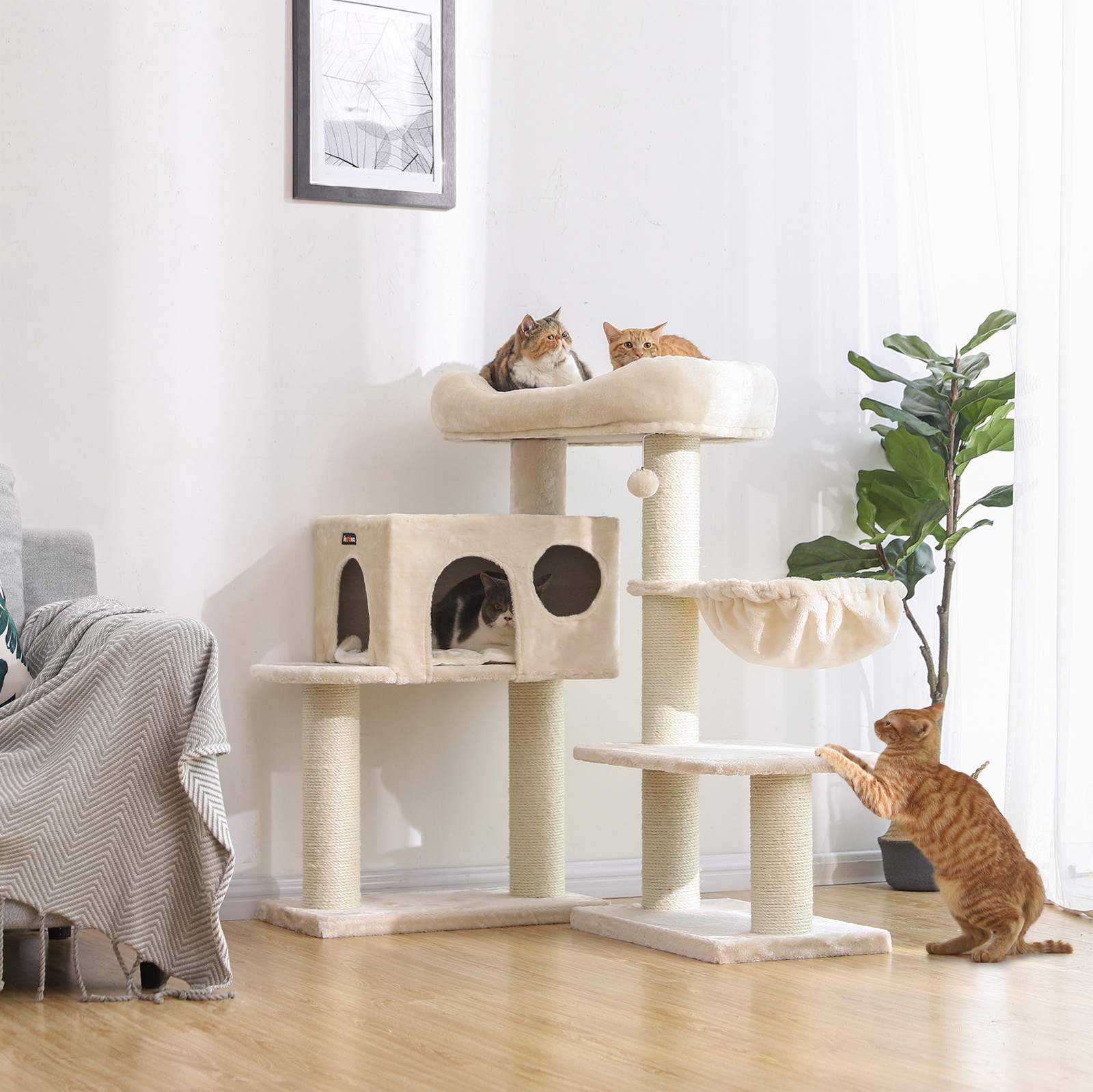 Cat Tree - Beige - Plush