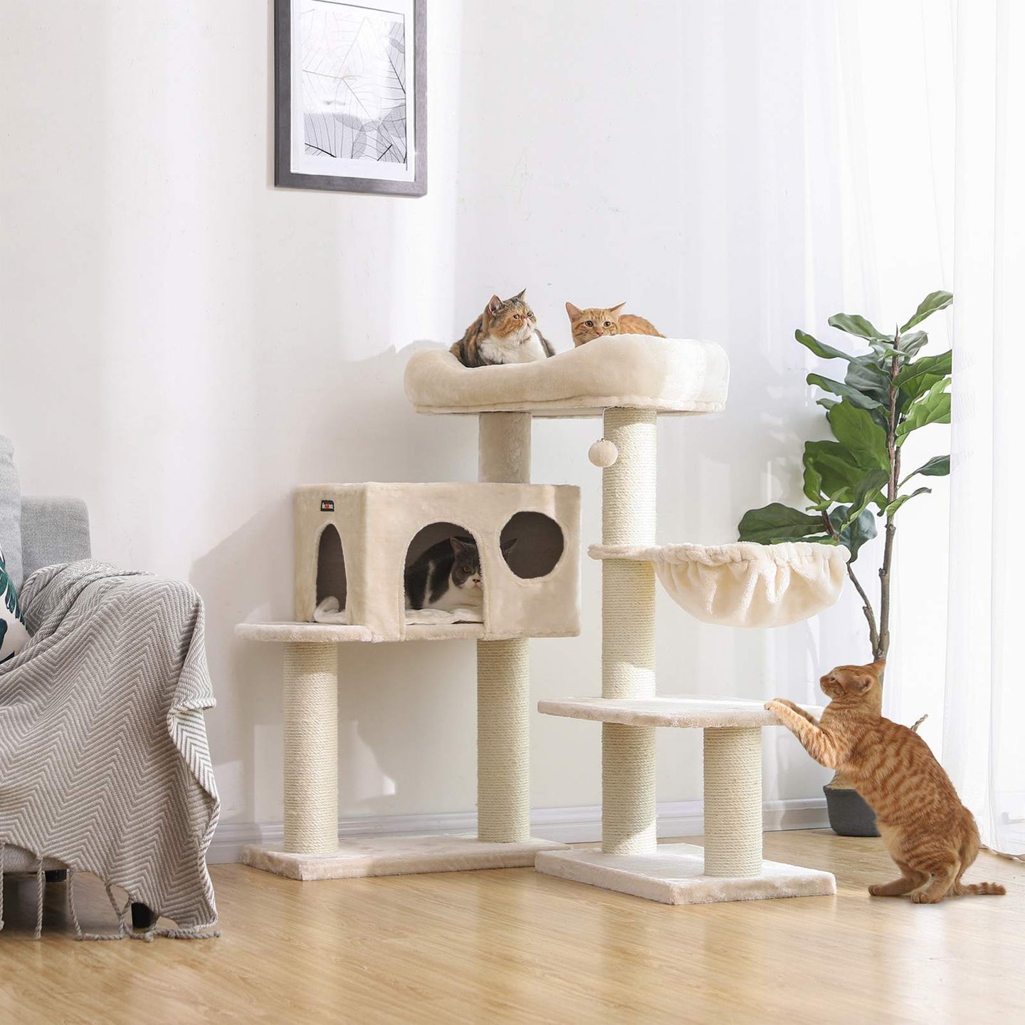 Cat Tree - Beige - Plush
