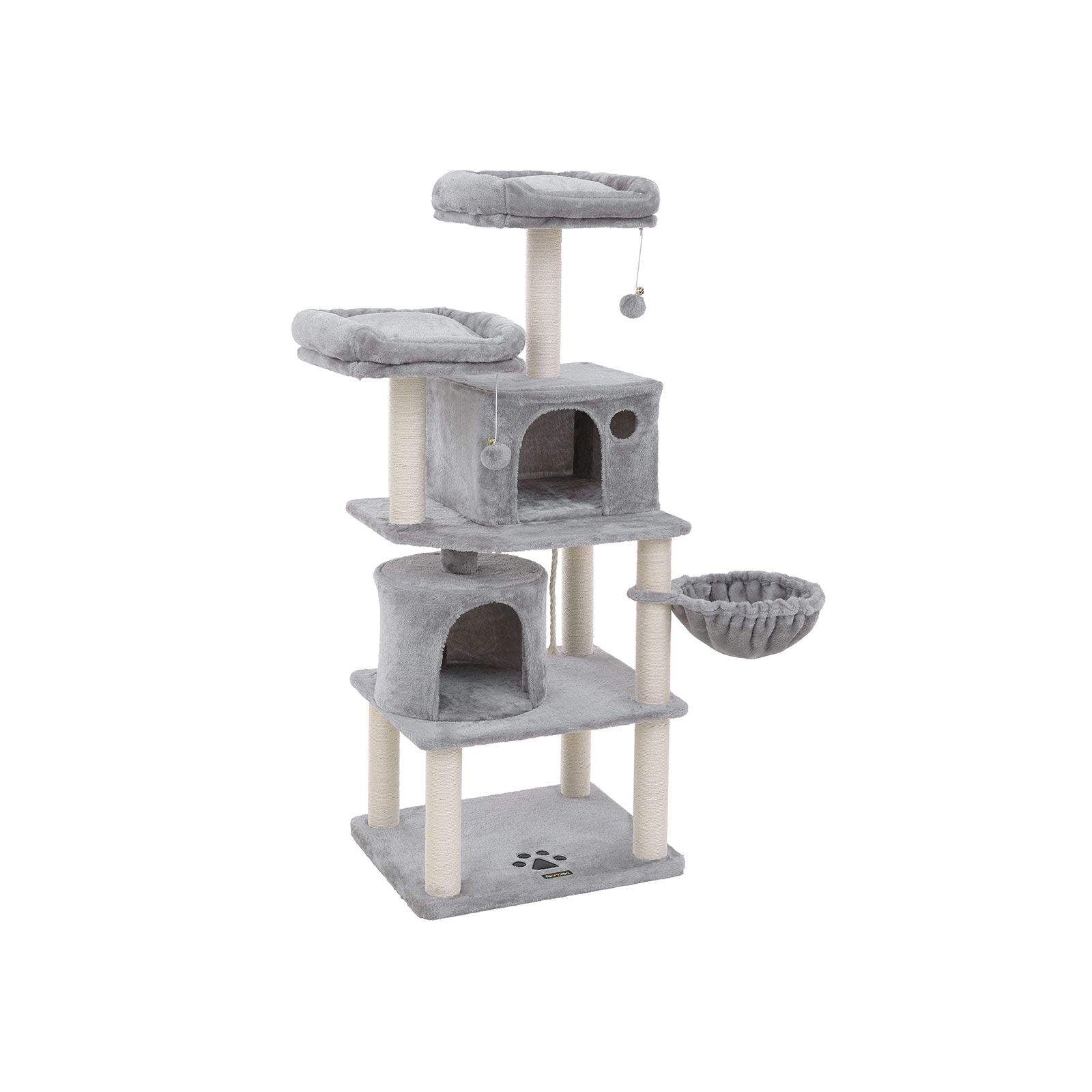 Cat Tree - Engineered Wood - Smoky Grey - Multi-Level with Scratching Posts