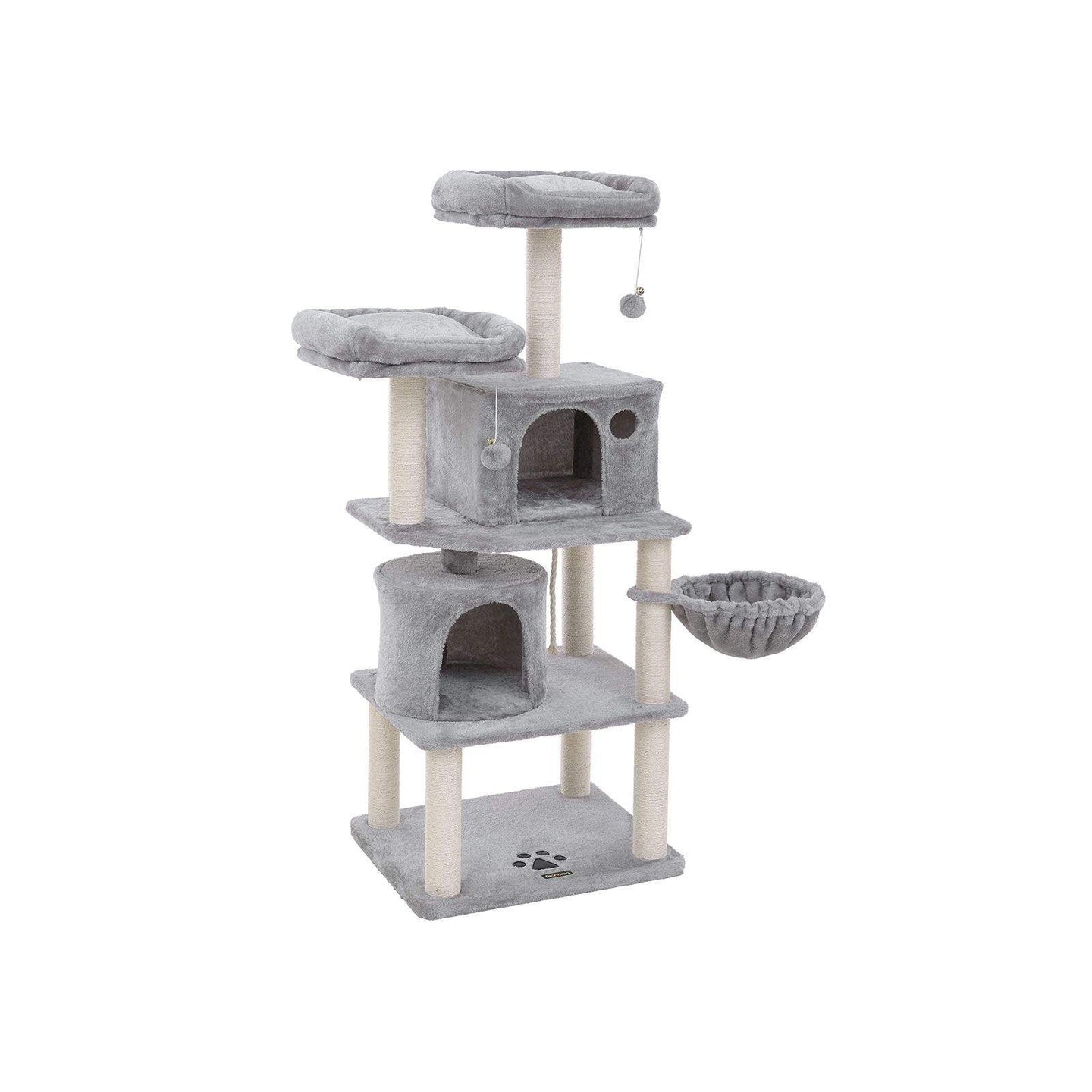 Cat Tree - Engineered Wood - Smoky Grey - Multi-Level with Scratching Posts