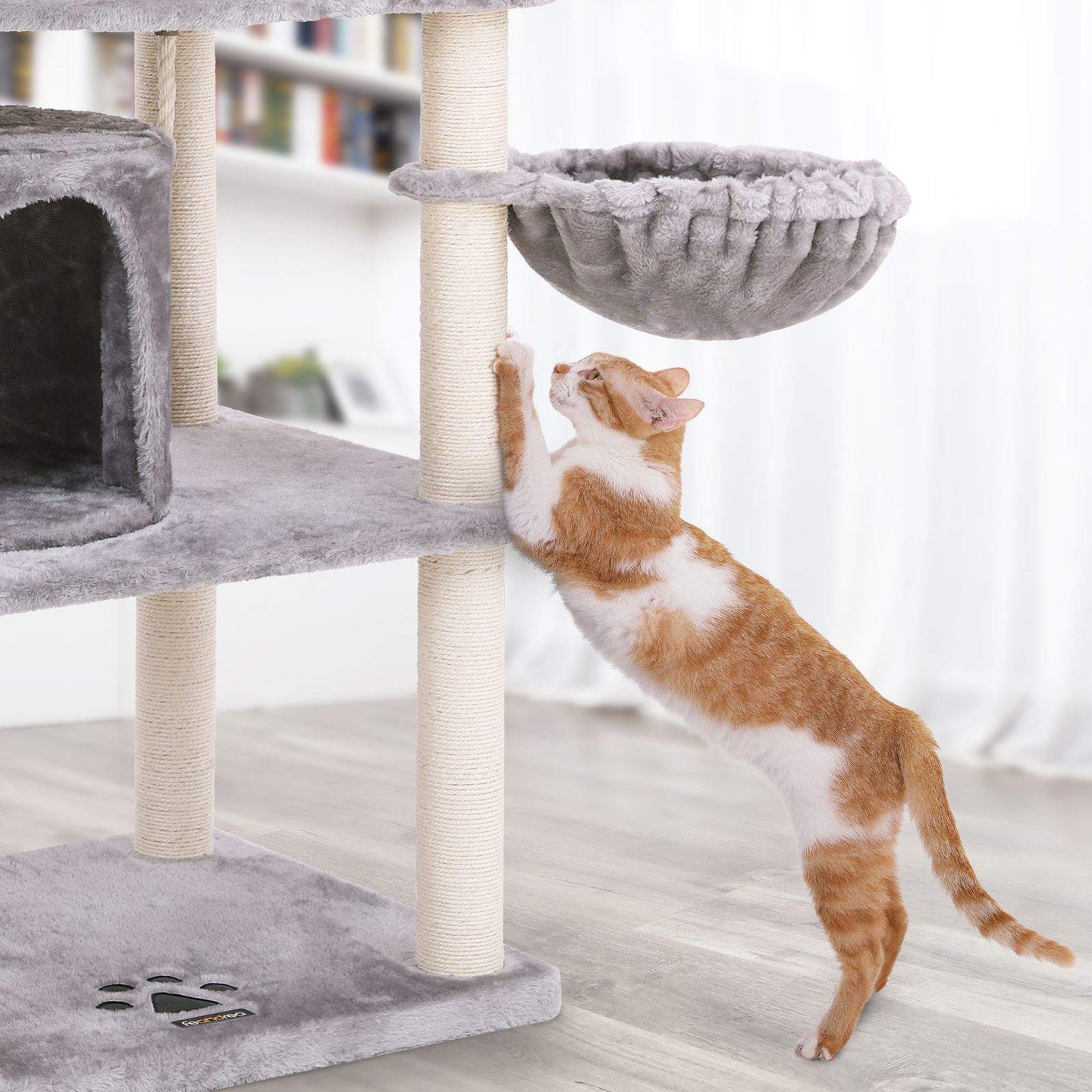 Cat Tree - Smoky Grey - Plush and Sisal