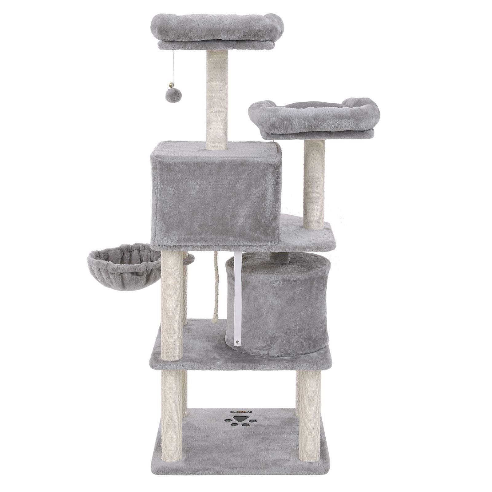 Cat Tree - Smoky Grey - Plush and Sisal