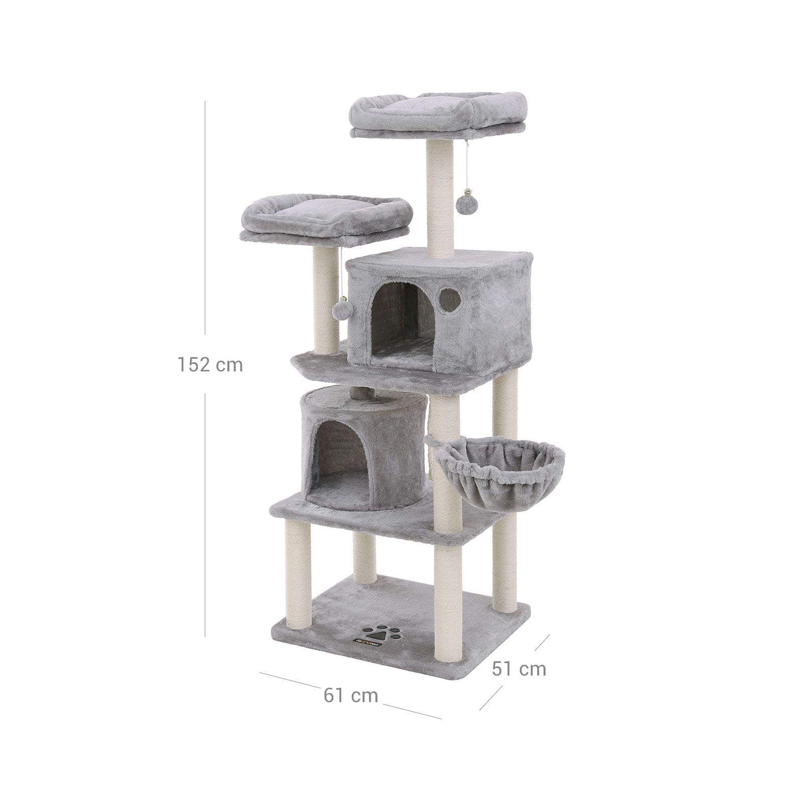 Cat Tree - Smoky Grey - Plush and Sisal