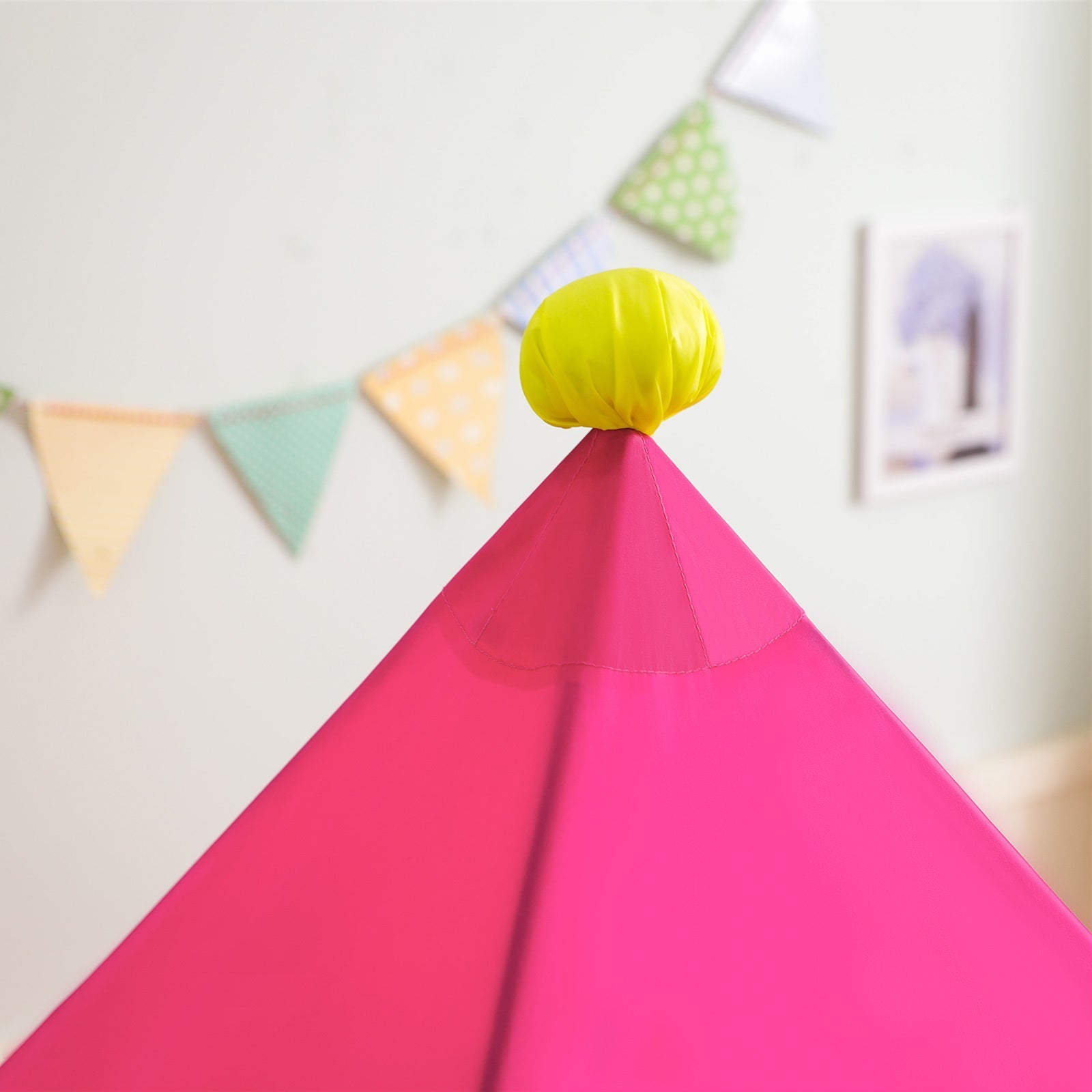 Playhouse Tent - Fabric - Pink and Yellow - Portable Pop Up Design for Indoor and Outdoor Use