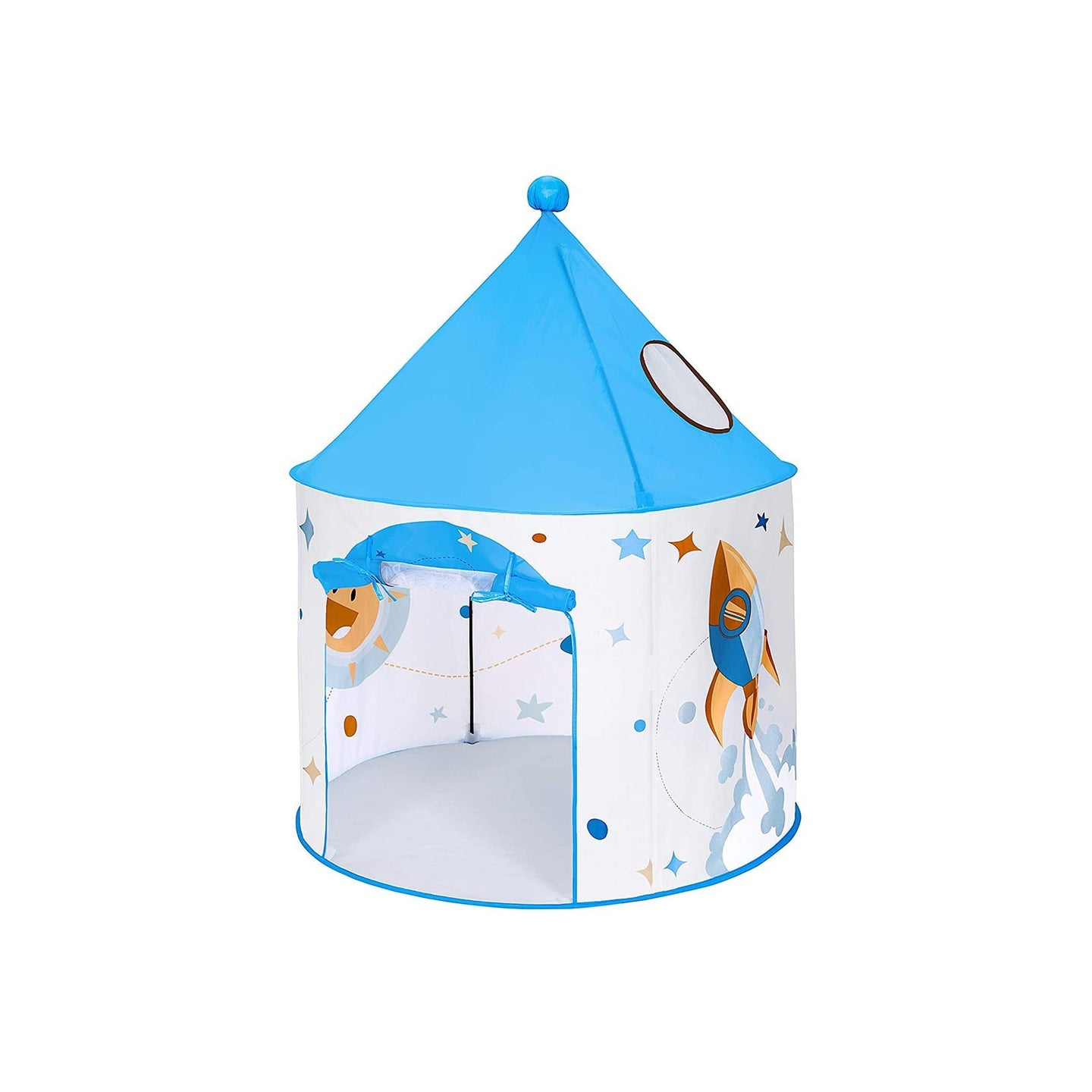 Portable Play Teepee - Fabric - White and Blue - Indoor and Outdoor Use