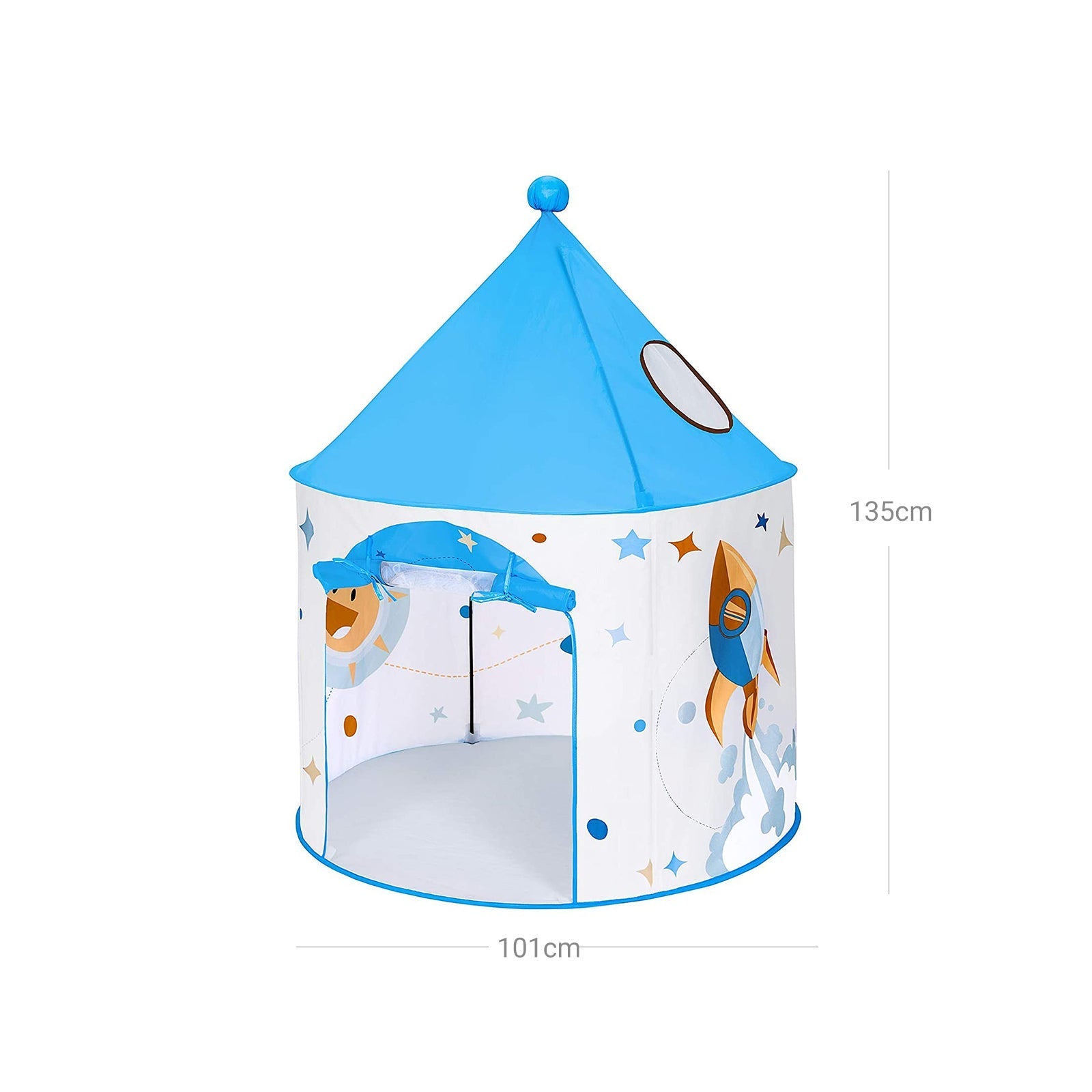 Portable Play Teepee - Fabric - White and Blue - Indoor and Outdoor Use