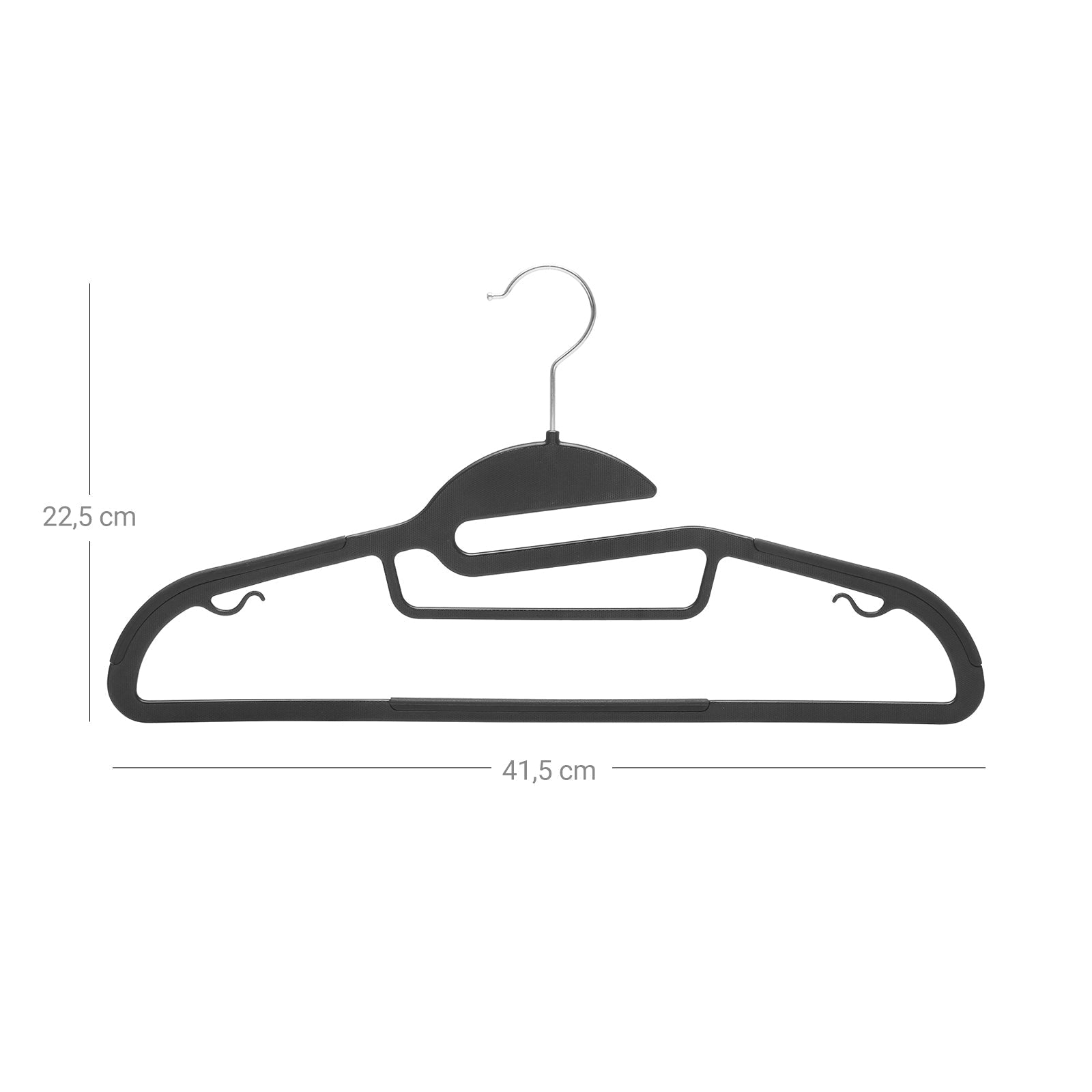 Coat Hangers - Plastic - Grey - Non-Slip Space Saving Design with 360° Rotating Hook