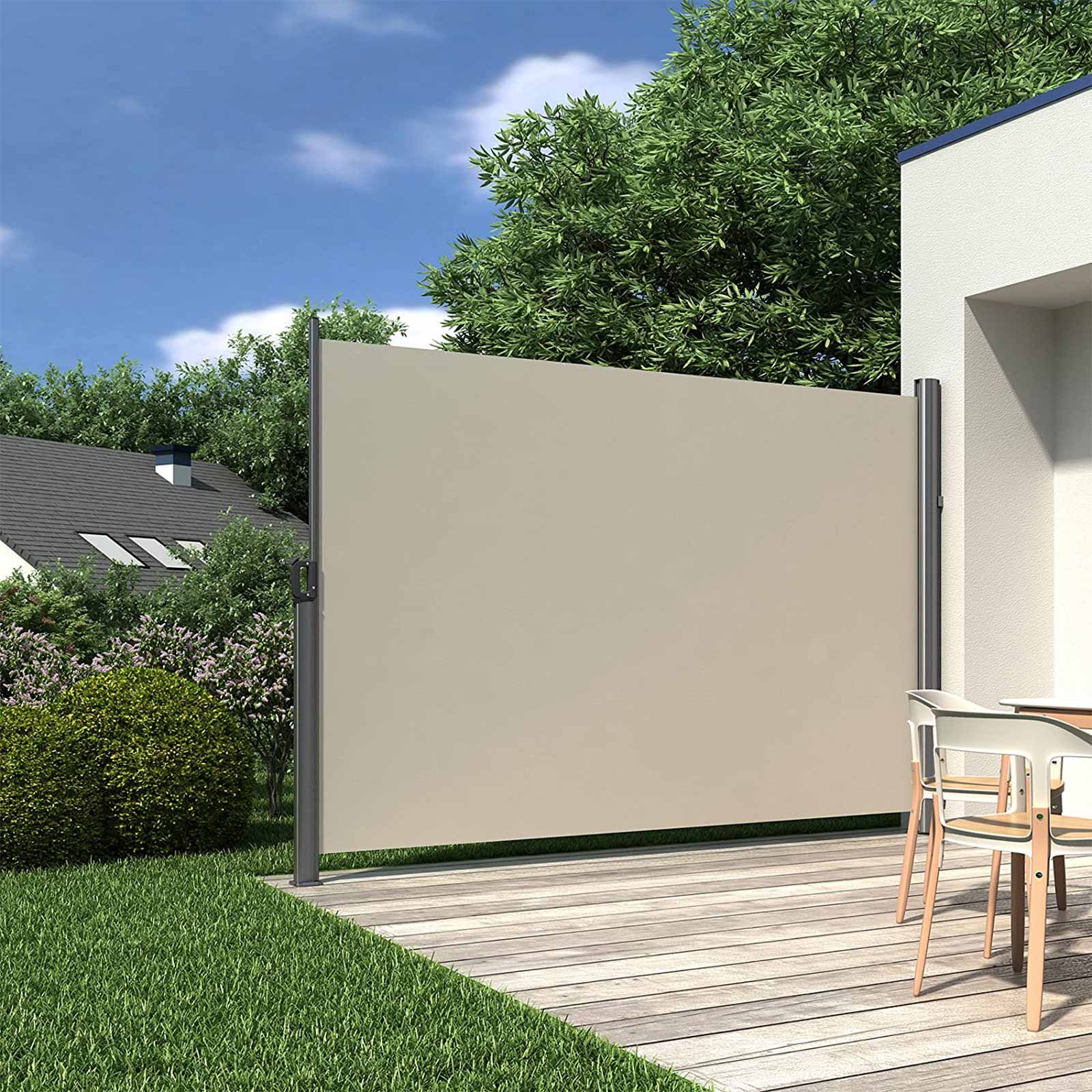 Vertical Awning - Waterproof Fabric - Beige - Privacy Protection for Outdoor Spaces