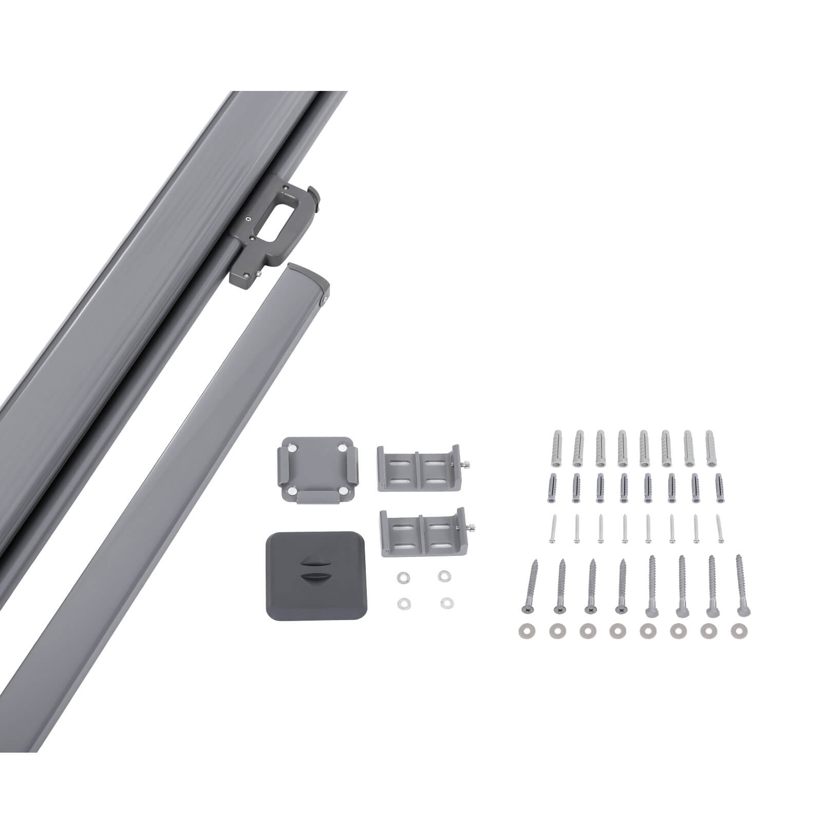 Side Awning - Aluminium - Smoke Grey - 180 x 350 cm Privacy Screen and Sun Shade