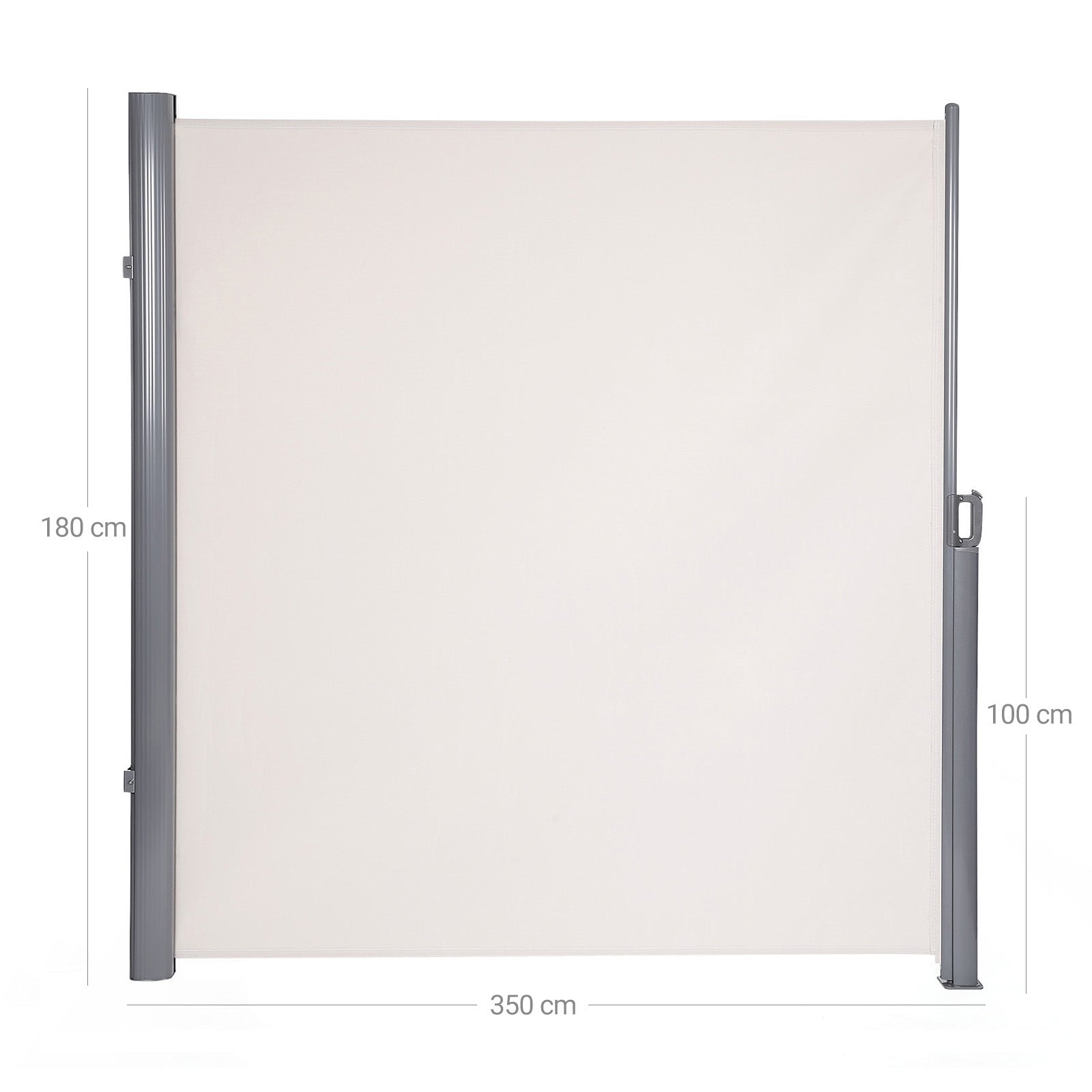 Side Awning - Aluminium - Smoke Grey - 180 x 350 cm Privacy Screen and Sun Shade