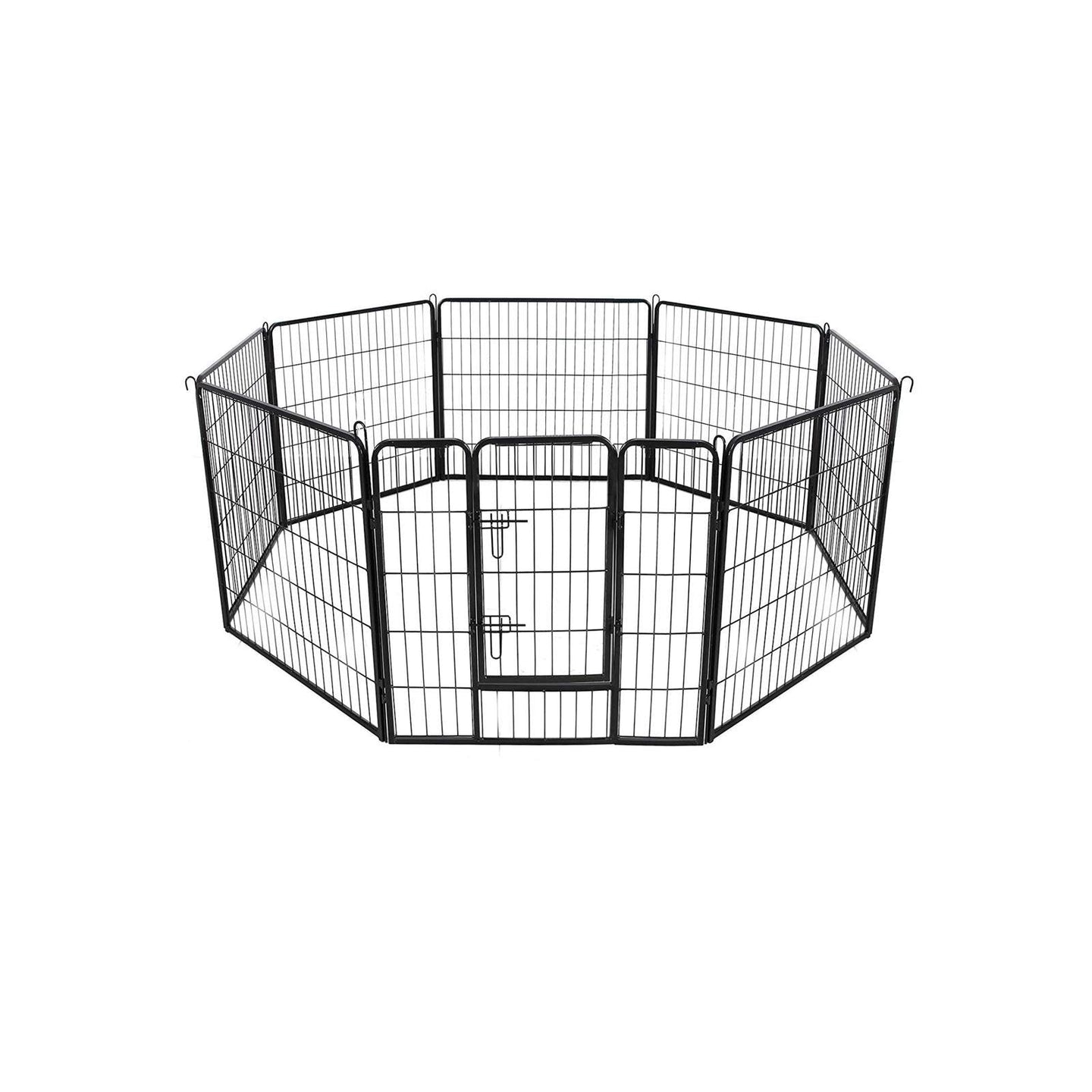 Heavy Duty Playpen - 8 Panels, 80 x 80 cm - Metal - Black
