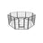 Heavy Duty Playpen - 8 Panels, 80 x 80 cm - Metal - Black