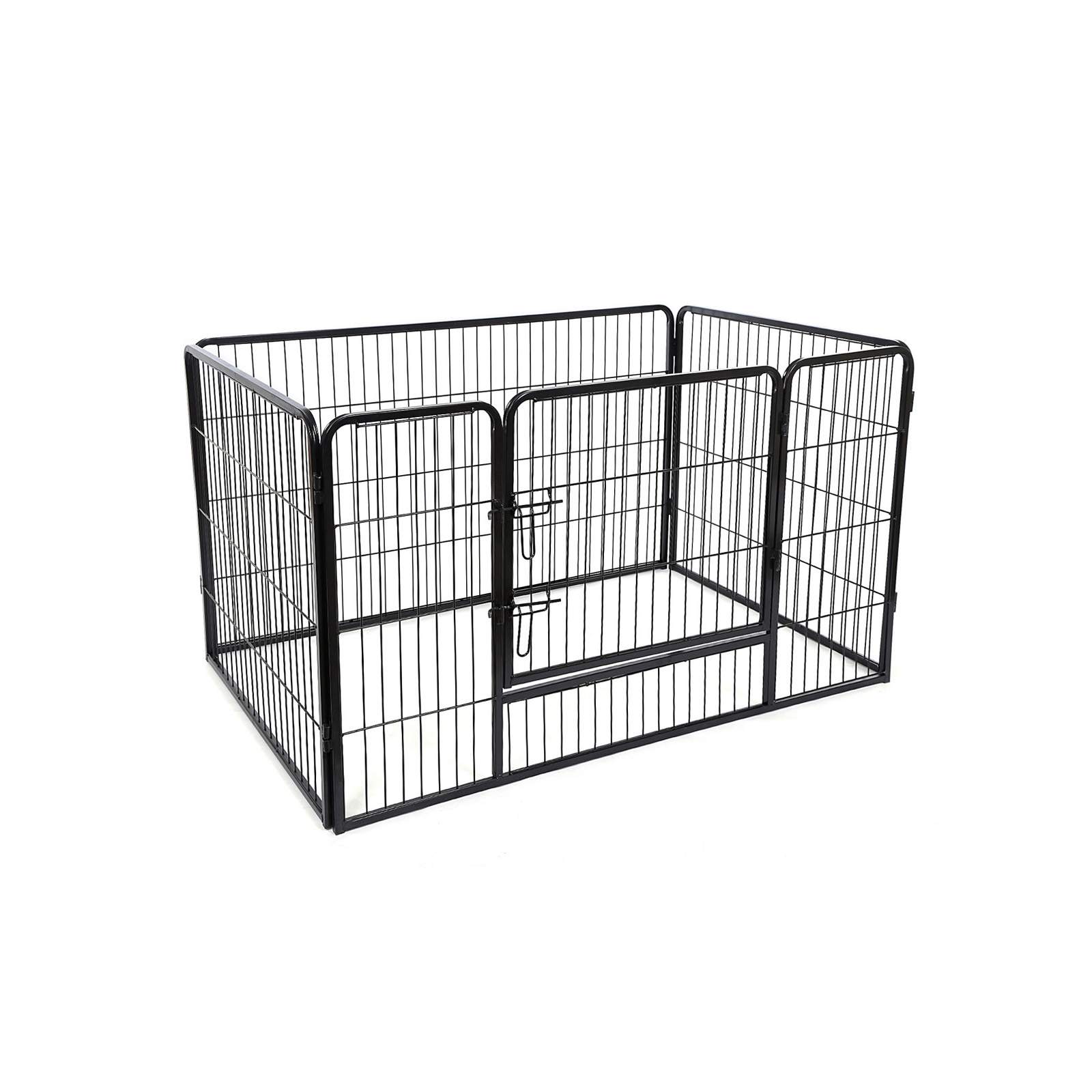Puppy Playpen - Heavy Duty Metal - Black - Expandable 4-Panel Design