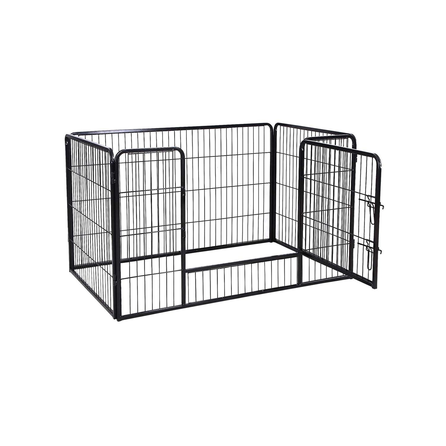 Puppy Playpen - Heavy Duty Metal - Black - Expandable 4-Panel Design