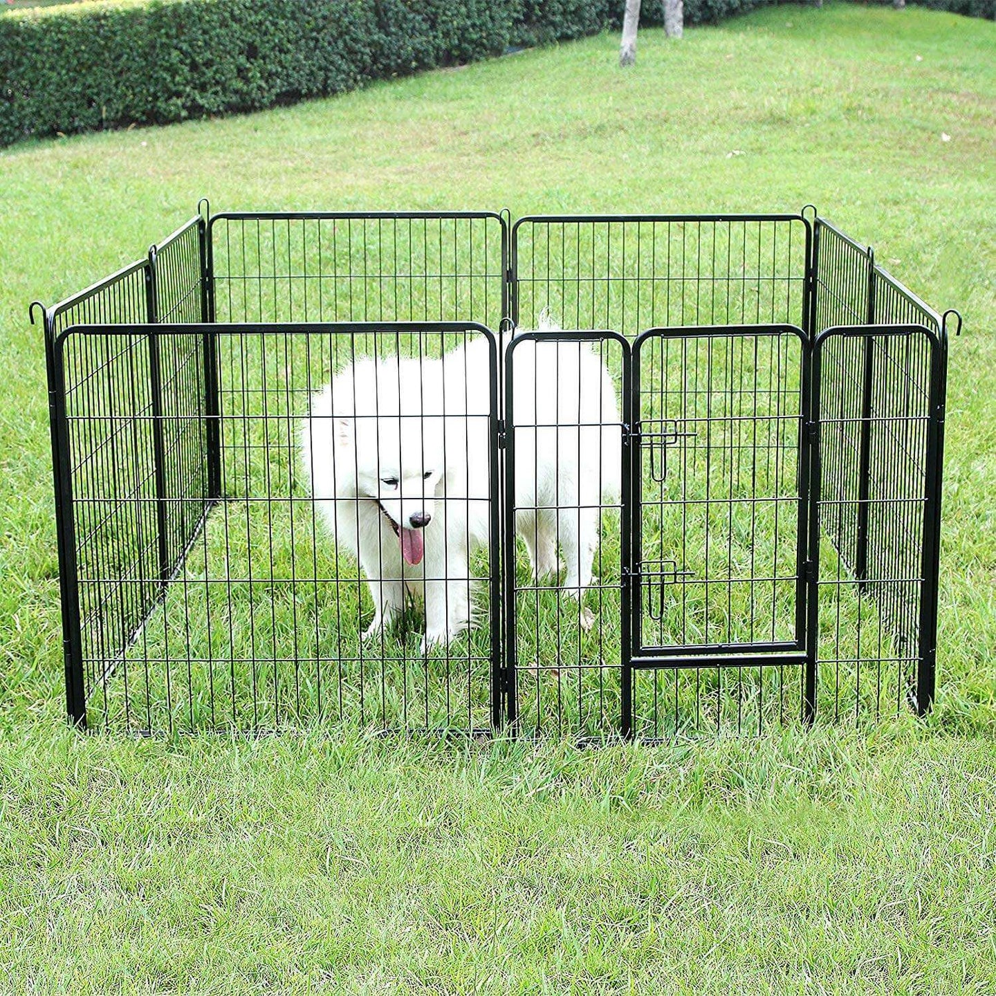 Heavy Duty Playpen - 8 Panels, 80 x 80 cm - Metal - Black