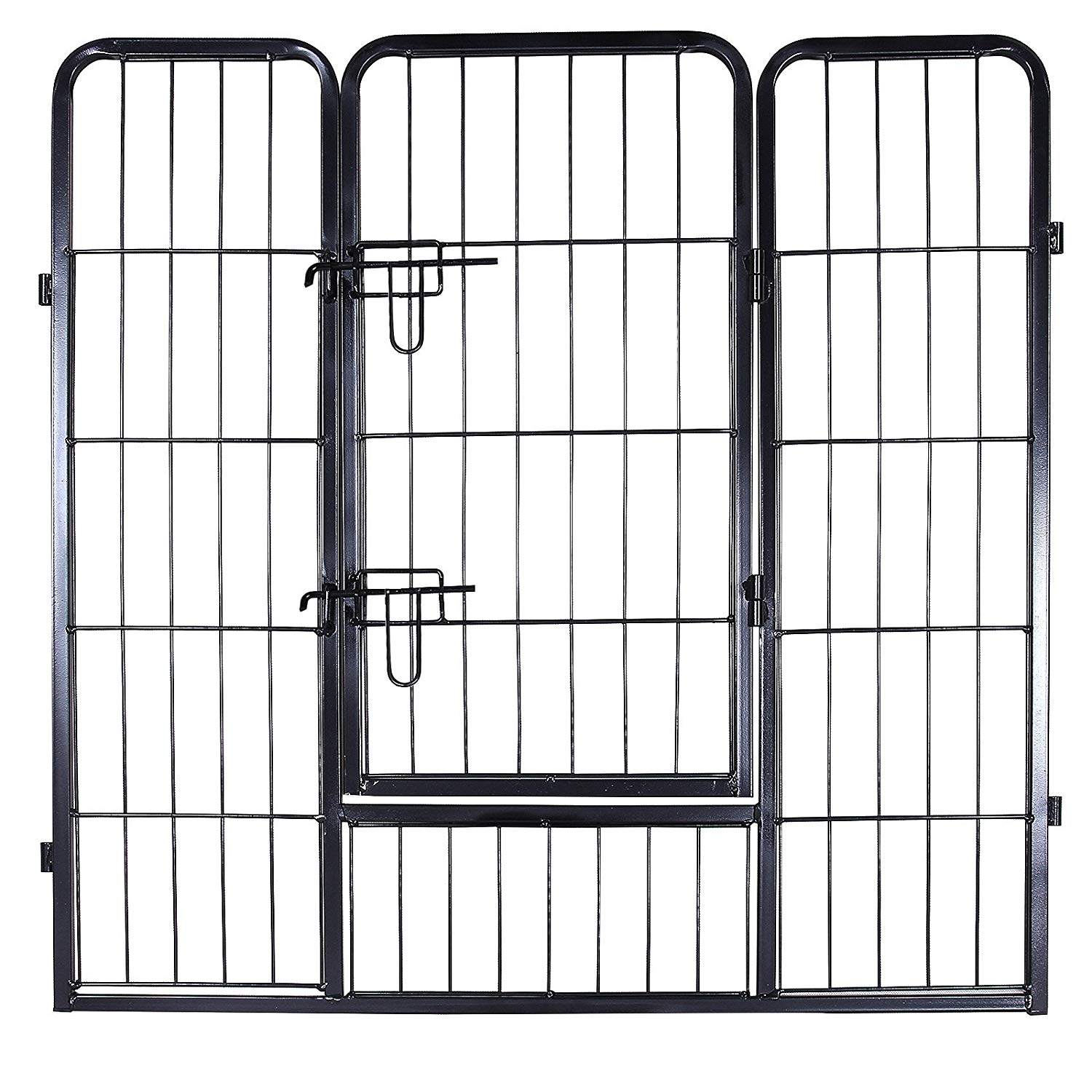 Heavy Duty Playpen - 8 Panels, 80 x 80 cm - Metal - Black